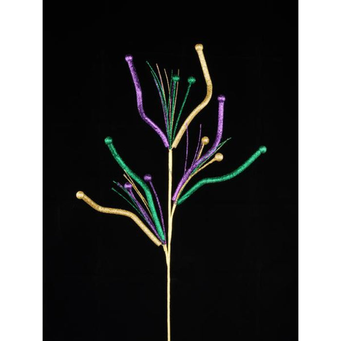 36L Glitter Twig/Fishline/Ball Spray Mardi Gras Hg3247 Pick