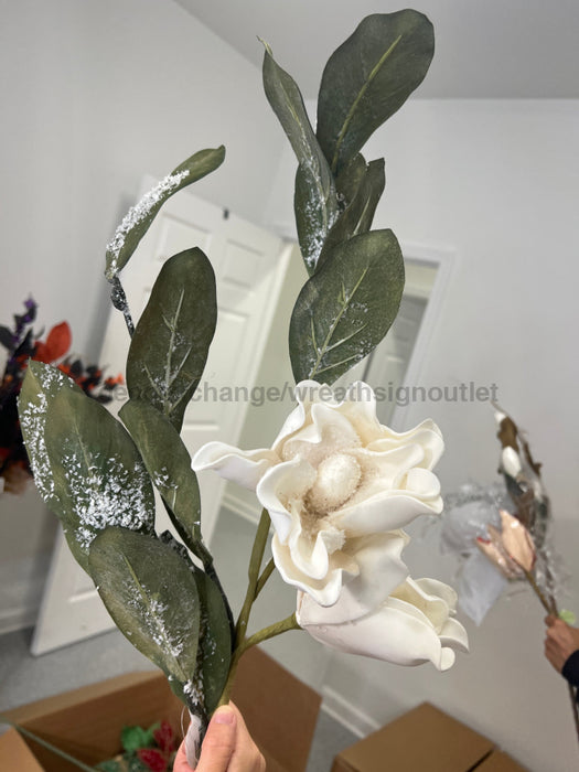 38’’ Foam Snowy Magnolia Stem X2 MTX73731-CRM Pick