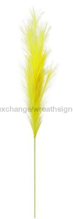 38"L Fabric Grass Plume Spray Yellow FG601429 - DecoExchange
