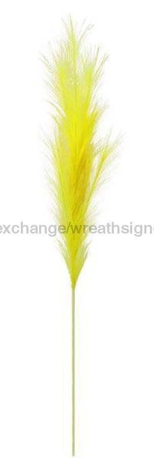 38"L Fabric Grass Plume Spray Yellow FG601429 - DecoExchange
