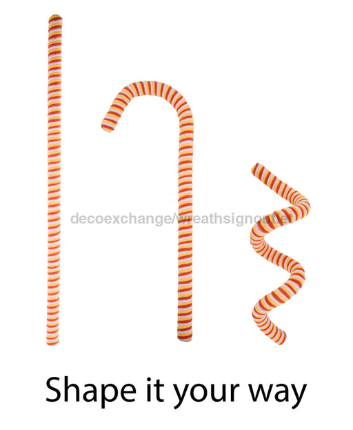 38’’L Velvet/Foam Peppermint Stick Wired Yellow/Orange/White XP3843J7 Pick