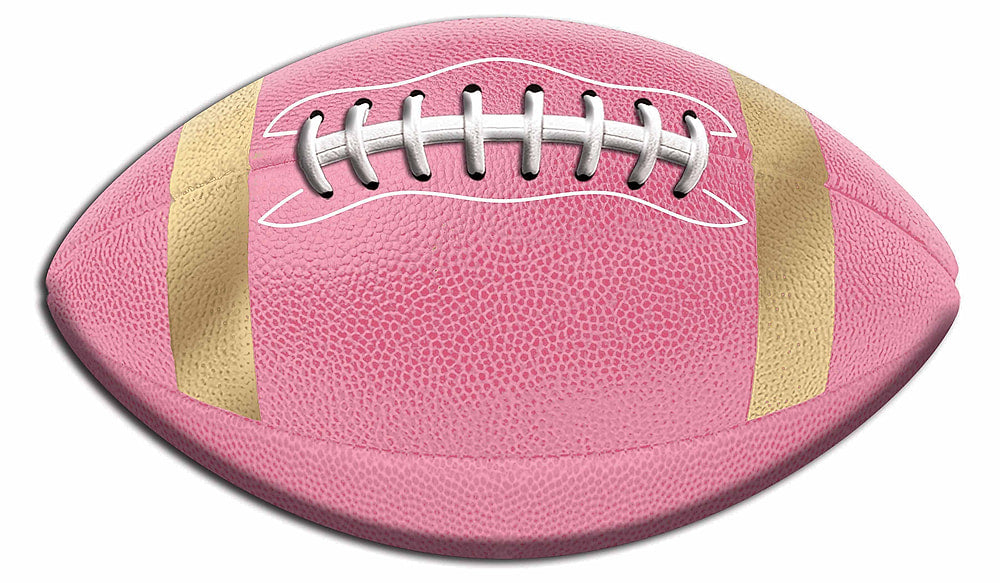 11"L X 6.5"H Embossed Football Sign Pink/Gold/White MD1884M9