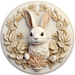 3D Rabbit Sign Easter Dco-00695 For Wreath 10 Round Metal