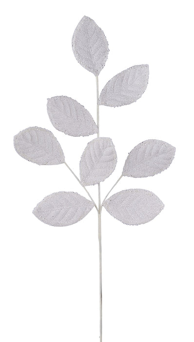 27"L Glttr/Sequin Magnolia Leaf Spray Ivory XS258261