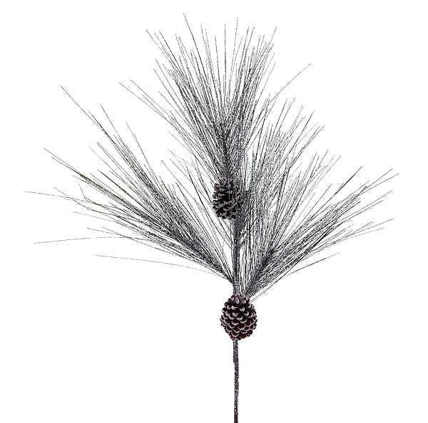 39"L Snowed Stiff Pine/Pinecone Branch Two-Tone Dark Green XX9989