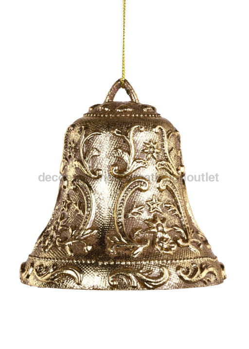 4’’ Embossed Bell W/Hanger Antique Gold Xh962508 Attachment