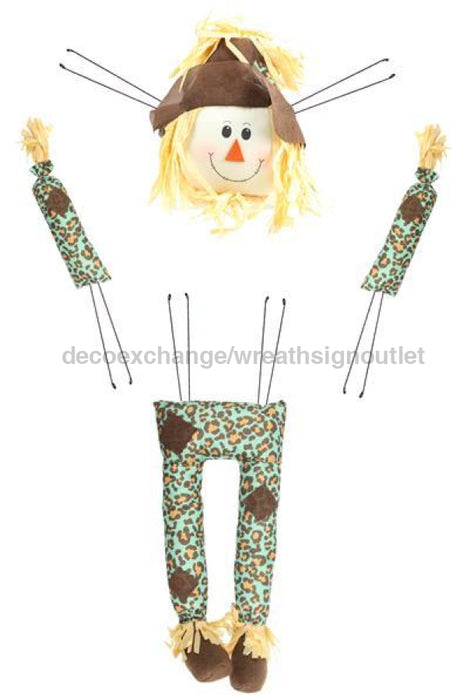 4 Pc 29.5"H Leopard Print Scarecrow Kit Teal/Tan/Brown/Black HA4043 - DecoExchange
