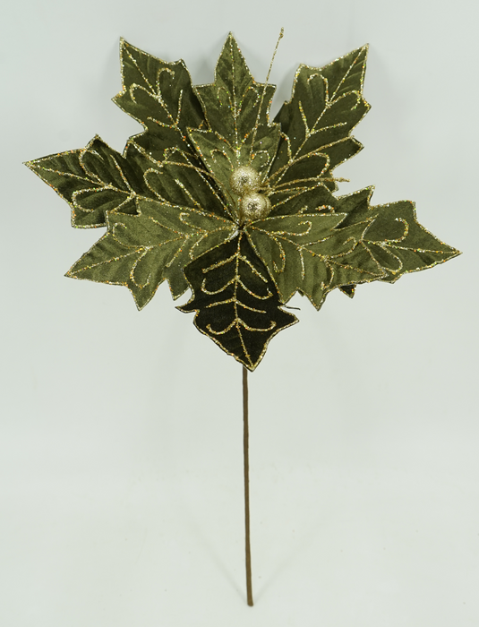 15 In Velvet Poinsettia Stem 40472