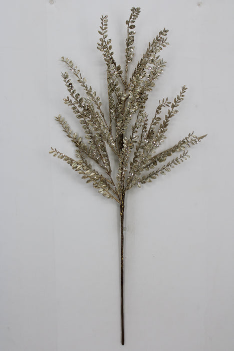 32" Glitter Fern Leaf Spray, Champagne 40546-CHAMP
