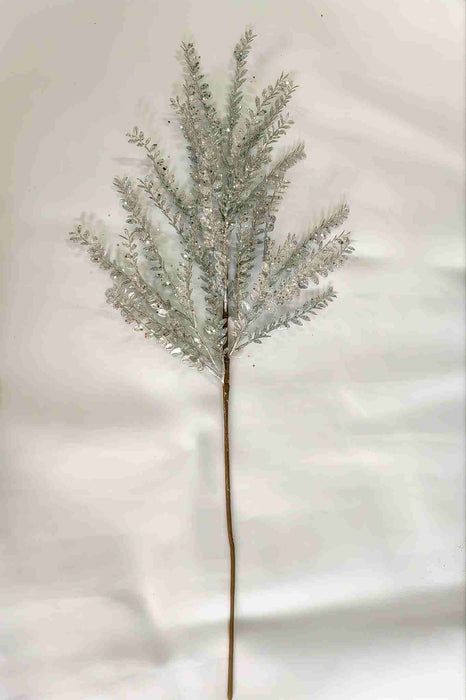 32" Glitter Fern Leaf Spray, Silver 40546-SILVER