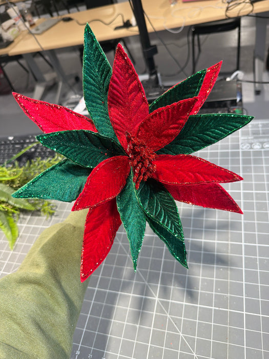 Christmas Poinsettia 19" Red/Green 26774