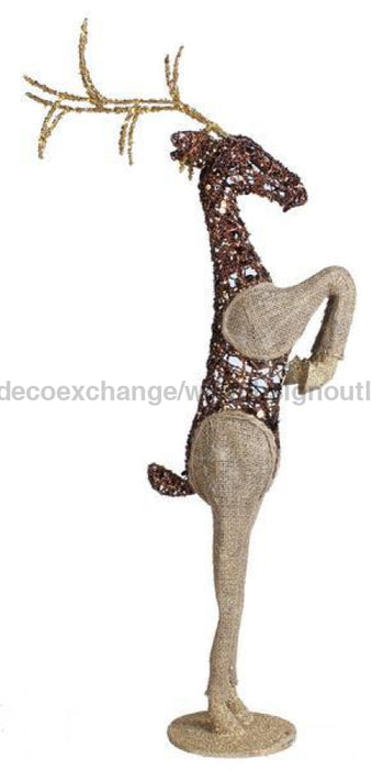 40"H Burlap/Glitter/Deer Natural/Chocolate XF2089G8 - DecoExchange