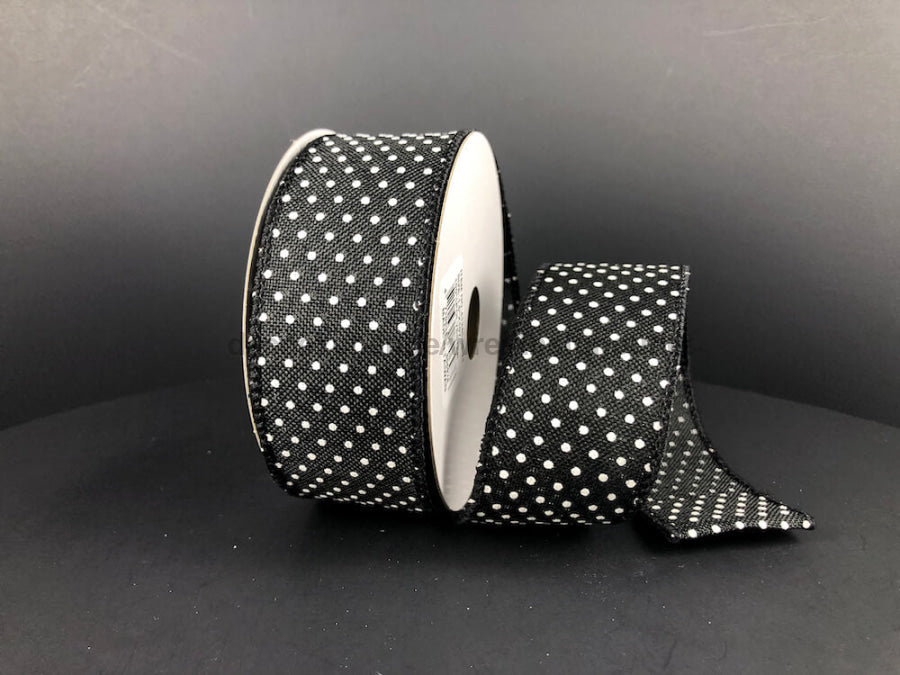 41345-09-21: Blk Lin/Wht Raised Microdot 1.5X10Y Ribbon