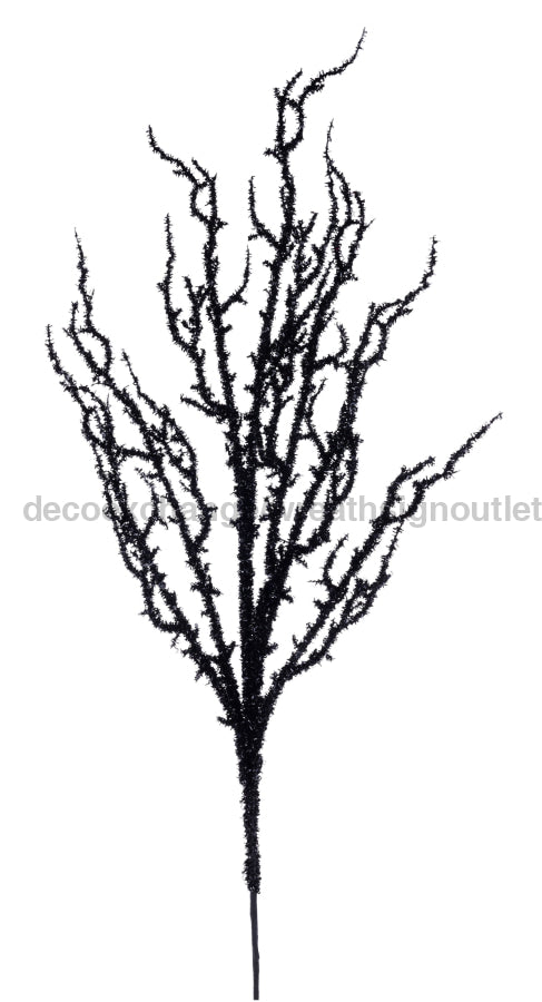 41’’L V-Cut Glitter Wild Twig Spray Black HH762502 Pick