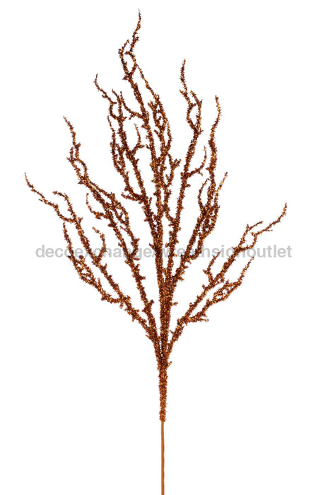 41’’L V-Cut Glitter Wild Twig Spray Orange HH762520 Pick