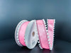 Pink Ribbed Stn/Wht Snwbl Edge, 1.5"X10Y 42421-09-03 - DecoExchange®