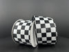 Black Satin With White Racing Checks Ribbon, 2.5 Inches X 10 Yards 42437-40-21 - DecoExchange®