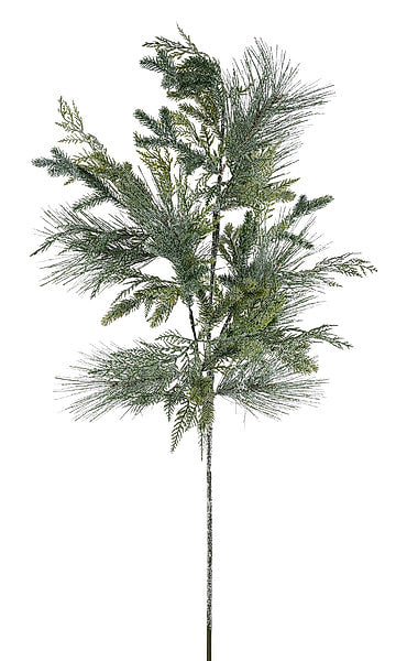 47"L Snowed Mixed Pine Spray Two-Tone Green XX8938