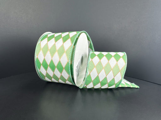 Wht Stn/Ombre Gld-Sage Hrlqn Cascade, 2.5"X10Y 42611-40-06 - DecoExchange®