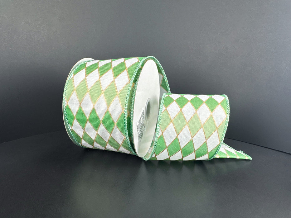 Wht Stn/Ombre Gld-Sage Hrlqn Cascade, 2.5"X10Y 42611-40-06 - DecoExchange®