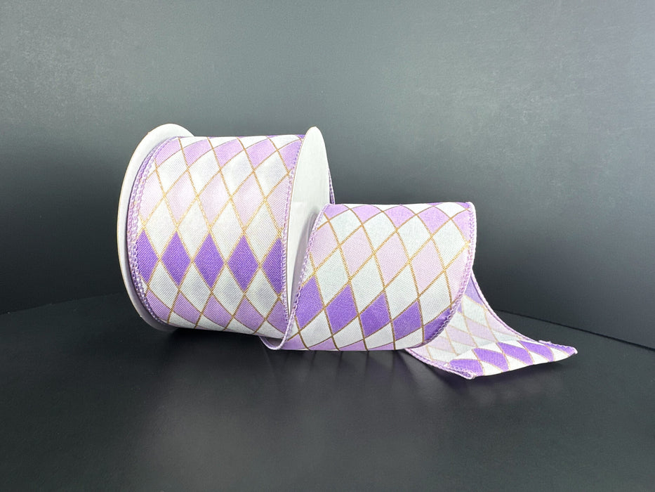 Wht Stn/Ombre Gld-Purp Hrlqn Cascade, 2.5"X10Y 42611-40-30 - DecoExchange®