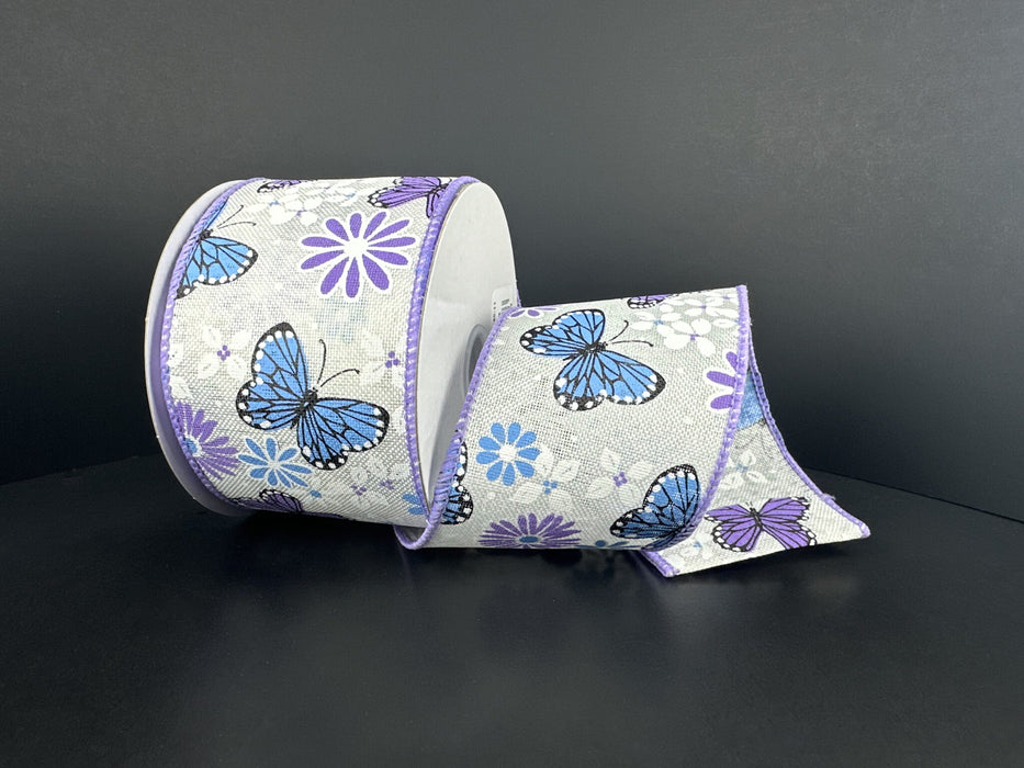 Wht Lin/Lav-Blu Btrflys, 2.5"X10Y 42615-40-11 - DecoExchange®