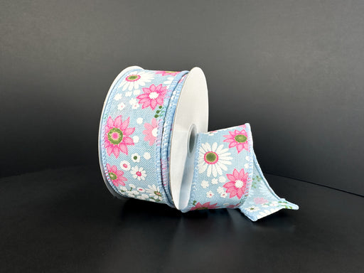 Lt Blu Lin/Sprng Flwr Explosion, 1.5"X10Y 42620-09-04 - DecoExchange®