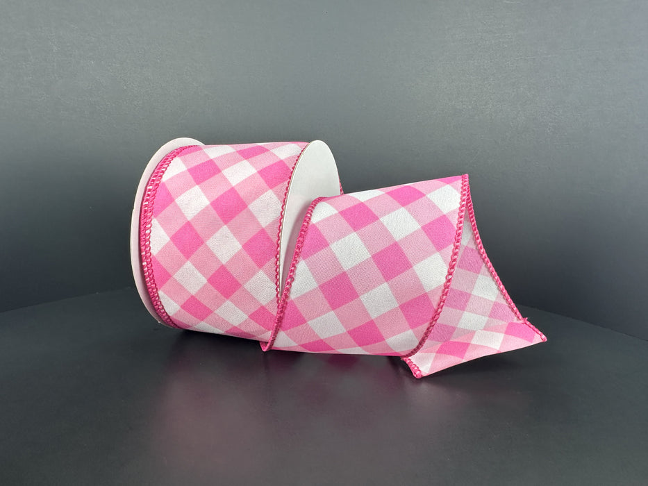 Wht Stn/Fuch-Pnk Diag Big Chex, 2.5"X10Y 42624-40-03 - DecoExchange®