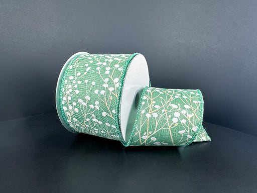 Sage Lin/Glit Baby'S Breath, 2.5"X10Y 42631-40-52 - DecoExchange®