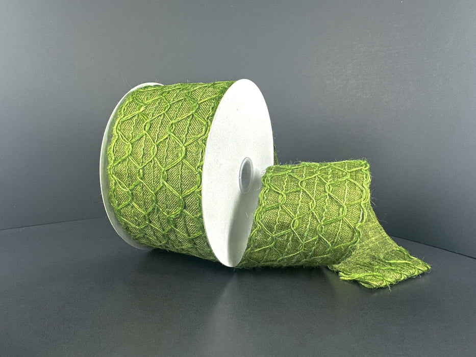 Moss Lin/Moss Scalloped Open Weave Overlay, 2.5"X10Y 42651-40-08 - DecoExchange®