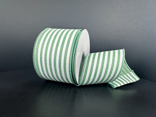 Sage Lin/Wht Cabana Strp, 2.5"X10Y 42660-40-06 - DecoExchange®