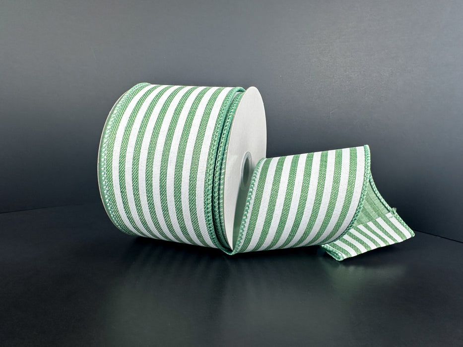 Sage Lin/Wht Cabana Strp, 2.5"X10Y 42660-40-06 - DecoExchange®