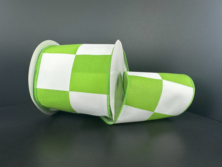 Lime Muslin Lin/Jordan Wht Chex, 4"X10Y 42669-04-09 - DecoExchange®