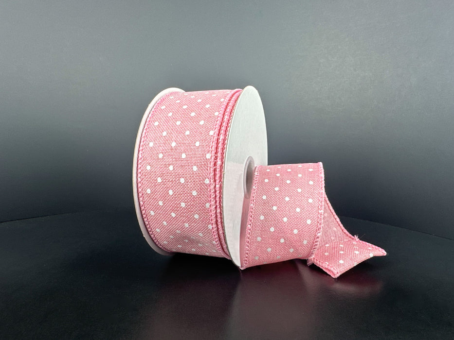 Mauve Lin/Wht Swiss Dots, 1.5"X10Y 42675-09-03 - DecoExchange®