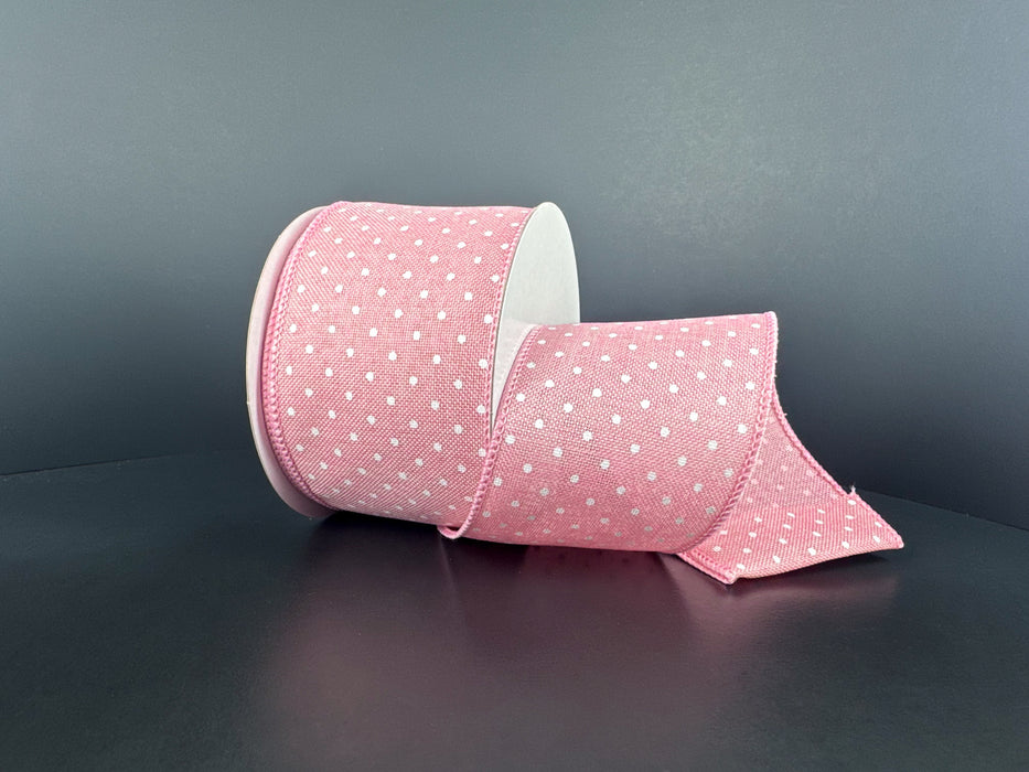 Mauve Lin/Wht Swiss Dots, 2.5"X10Y 42675-40-03 - DecoExchange®