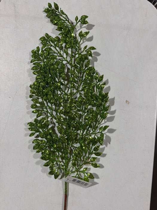 Glitter Boxwood Spray - 3 Stems - Green - 69434