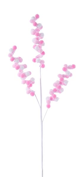 23"L Tinsel Pompom Swirled Twig Spray Pink/Lt Pink/White MN0481X3