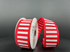 46425-09-12: Red Stn-Wht Strps/Lm Edg 1.5X10Y Ribbon