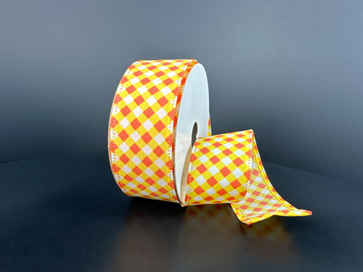 Ylw-Orng Diag Gingham, 1.5"X10Y 46618-09-22 - DecoExchange®