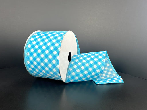 Aqua Diag Gingham, 2.5"X10Y 46618-40-39 - DecoExchange®