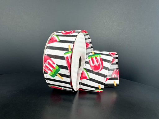 Wht Stn/Blk Strp-Wtrmlns, 1.5"X10Y 46624-09-21 - DecoExchange®