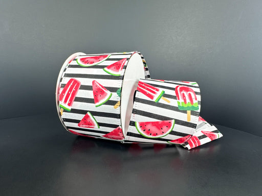 Wht Stn/Blk Strp-Wtrmlns, 2.5"X10Y 46624-40-21 - DecoExchange®