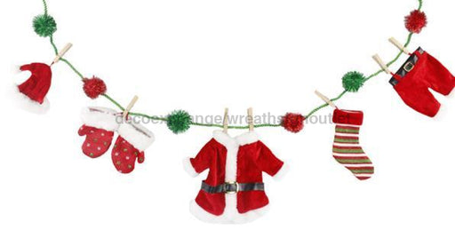 48" Santa Garland Red/Green XC9953 - DecoExchange