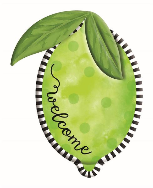 12"H x 9.5"W Embossed Welcome Lime Lime Green MD072136
