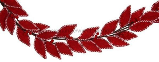 48"L Felt Leaf Garland Red XG781624 - DecoExchange