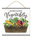 10"SQ Homegrown Vegetable Sign W/JUTE Grn/Ylw/Org/Ppl/Red/Blk AP7100