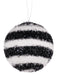 4’’Dia V Cut Foil Swirl Ornament Black/White Xs1314M9