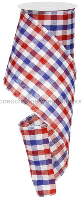 4’’X10Yd Check Red/White/Blue RG01056 ribbon
