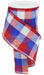 4’’X10Yd Check Red/White/Blue RGA1026 Ribbon