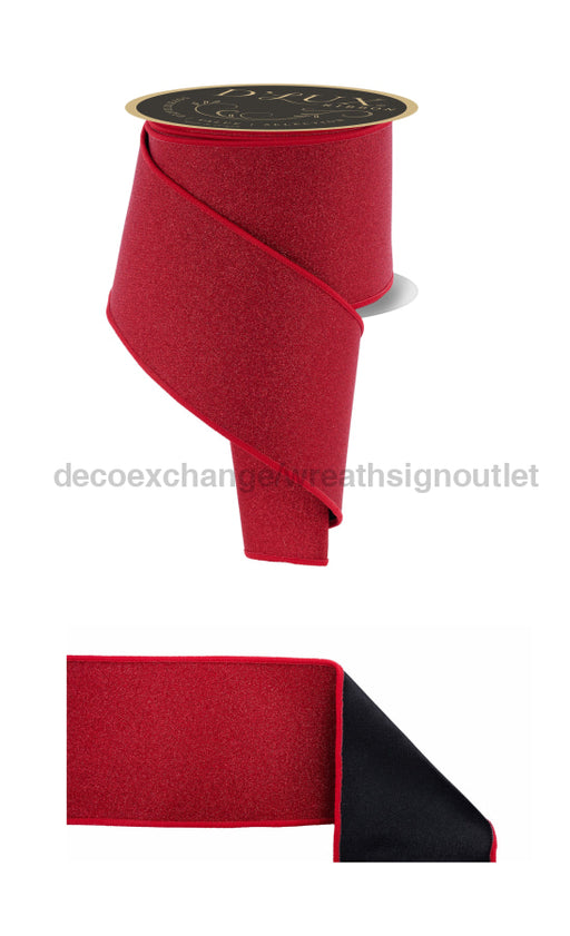4’’X10Yd Fine Glitter/Fused Red/Black LX3099MA Ribbon